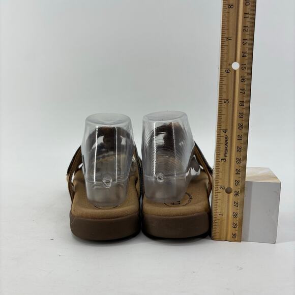 Taos Womens Sz 10 Slip On Sandals Leather Brown PZ4-14021 - Picture 5 of 14